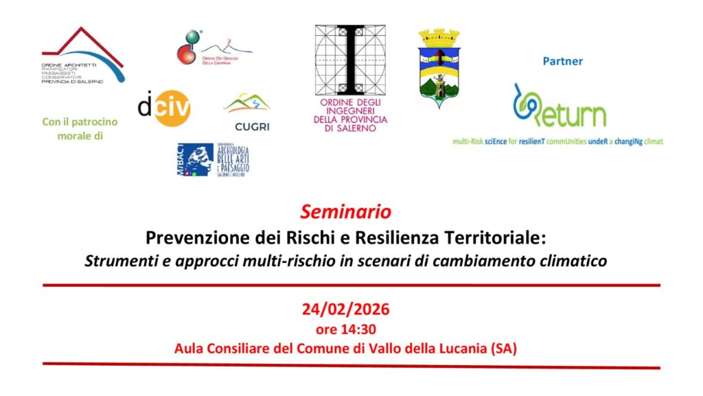 Seminario – Prevenzione dei Rischi e Resilienza Territoriale