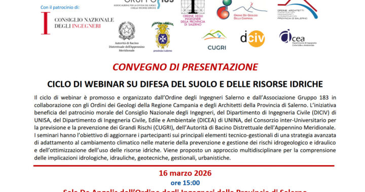 Ciclo Webinar su Difesa del Suolo e Risorse Idriche