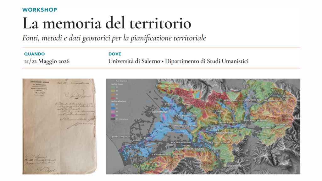 Workshop “La memoria del territorio” – 21 e 22 maggio, UNISA