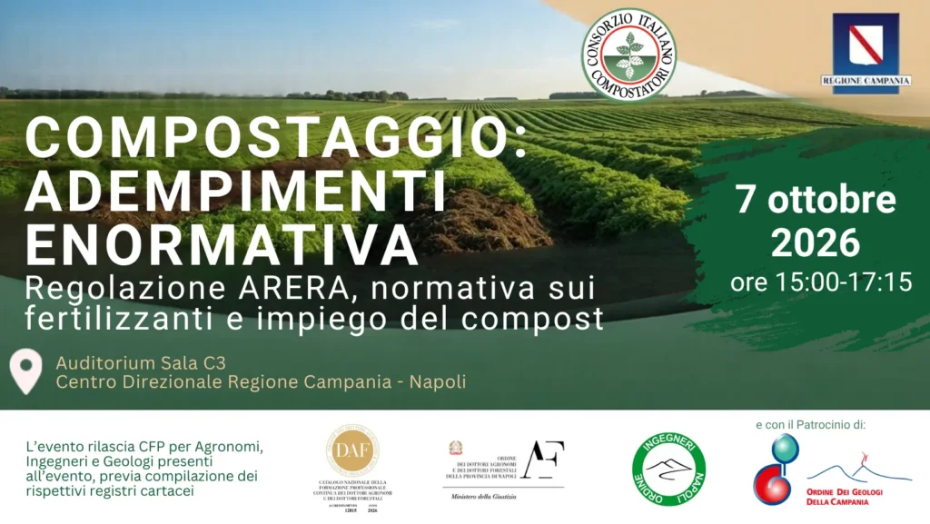 Convegno – Compostaggio: Regolazione ARERA, normativa sui fertilizzanti e impiego del compost